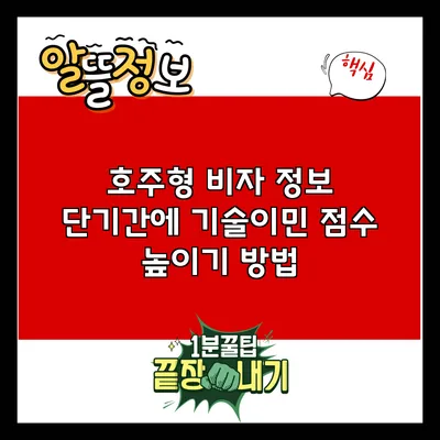 호주형 비자 정보: 단기간에 기술이민 점수 높이기 방법