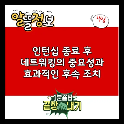 인턴십 종료 후 네트워킹의 중요성과 효과적인 후속 조치