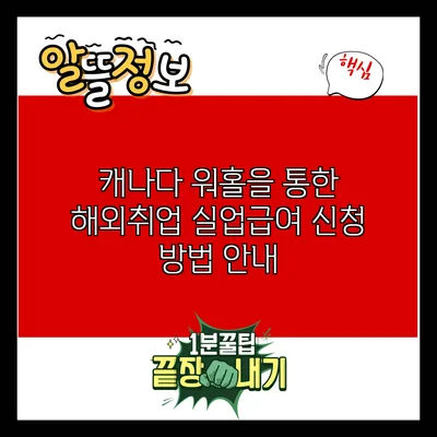 캐나다 워홀을 통한 해외취업 실업급여 신청 방법 안내