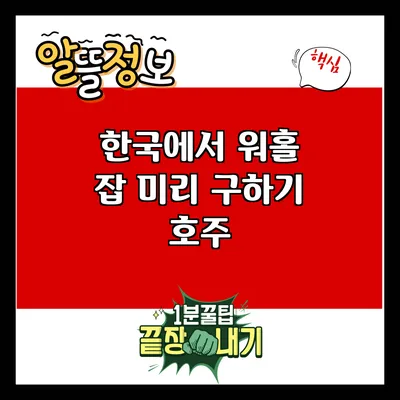 한국에서 워홀 잡 미리 구하기: 호주