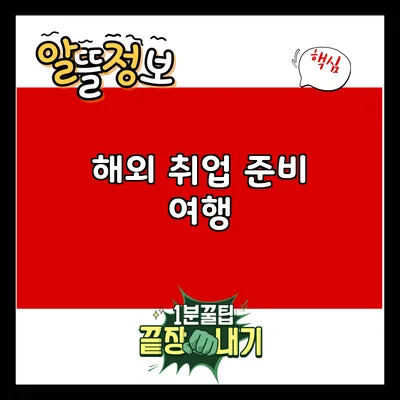 해외 취업 준비: 여행
